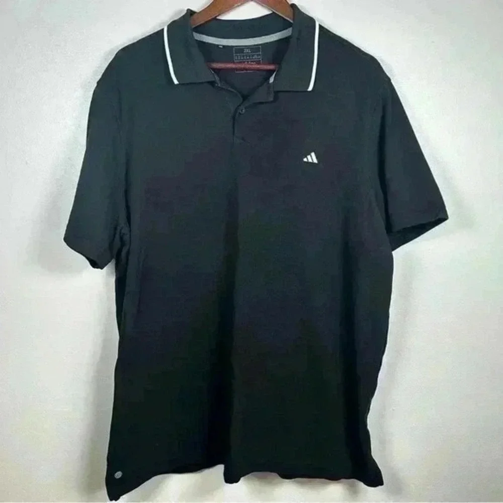 Adidas Mens Black Polo Shirt Short Sleeve Climalite‎ Size 2XL